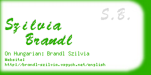 szilvia brandl business card